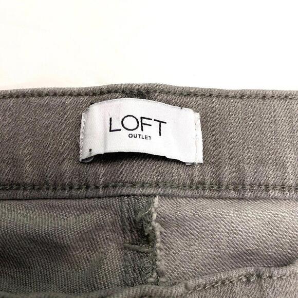 Loft Raw Hem Skinny Women's size 10 Gray Denim Jeans - Picture 3 of 5